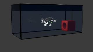 Blender Particle System boids - feeding Fish Aquarium
