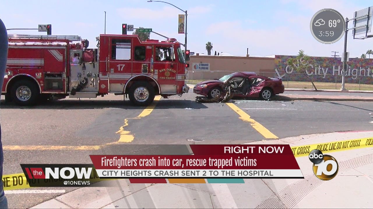 Firetruck Crashes Into Car While Heading to a Call - YouTube