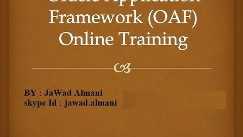 OAF Training Part 06