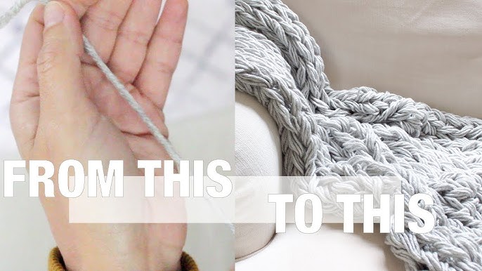 How To Arm Knit A Chunky Blanket – Mama In A Stitch