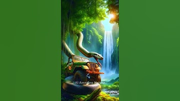 AI Travel Exploring | Python on Car | Amazon Jungle #shorts ‪#‬nature #art