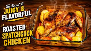 The Juiciest Oven Roasted Spatchcock Chicken | Crispy Skin & Easy Recipe🍗