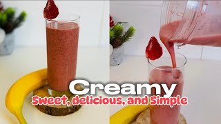 Strawberry Banana Chia Seed Smoothie | Creamy | Sweet | Delicious | Simple