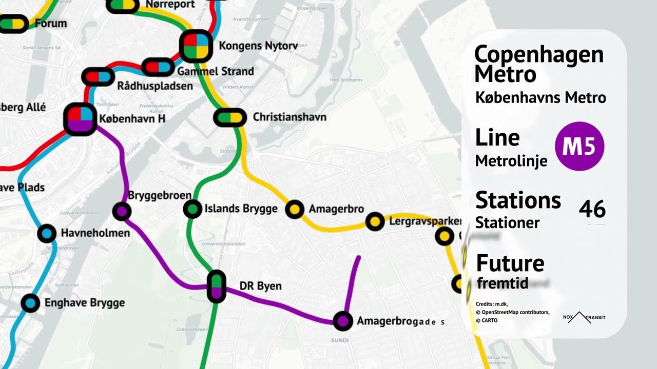 Copenhagen metro expansion - Geographic map