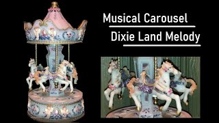 Musical Carousel with Moving Horses / Dixie Land Melody Music Box