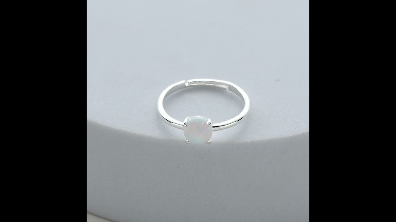 Synthetic White Opal Ring by Philip Jones Jewellery