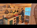 Kitchen Build &amp; First Supper in the Cabin! / Ep108 / Outsider Cabin Build