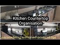 Kitchen countertop organisation in malayalam/kitchen cleaning tips/clear countertop tips/#tips