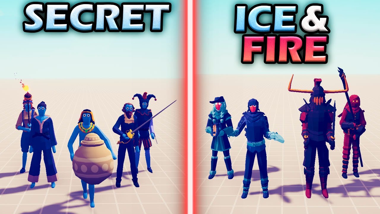 SECRET TEAM vs ICE & FIRE TEAM - Totally Accurate Battle Simulator | TABS