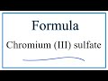 Chromium 3 Sulfate Concepts