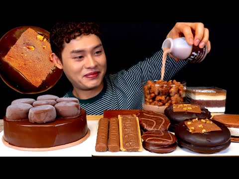 ASMR 초코초코파티🟤 초코파이 초코케이크 초코바 몽쉘 초코비 먹방~! Chocolate Party 🍫 Choco Pie Choco Bar Choco cake MuKBang~!