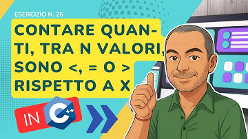 Esercizio C++ n. 26: contare quanti, tra n valori, sono minori, uguali o maggiori rispetto a x