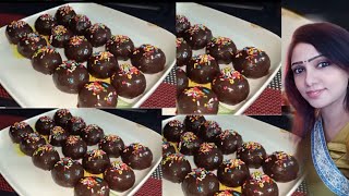 No bake 4 Ingredients Yummy Chocolate Balls Recipe