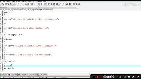constructor and destructor with no argument in Single Inheritance in C++