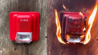 Download Lagu Setting A Fire Alarm Horn Strobe on Fire | How Fire Resistant are Fire Alarms #2 MP3