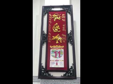 Lịch đẹp | Khung lịch bằng gỗ | Chữ Phúc Lộc Thọ treo tường - kho tư liệu xây dựng