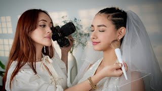 ASMR Bridal Photoshoot | Makeup Prep, Veil Placement & Perfectionist Styling Touches| Soft-Spoken screenshot 4