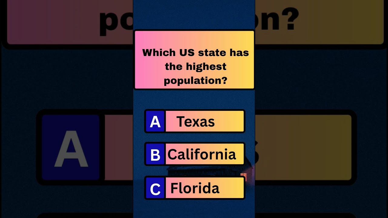 Which US State Has the Highest Population? 🇺🇸 | USA Quiz Question