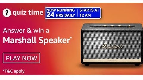 Amazon Quiz Answers Today | Win Marshall Speaker | 16 March 2021 wifi class