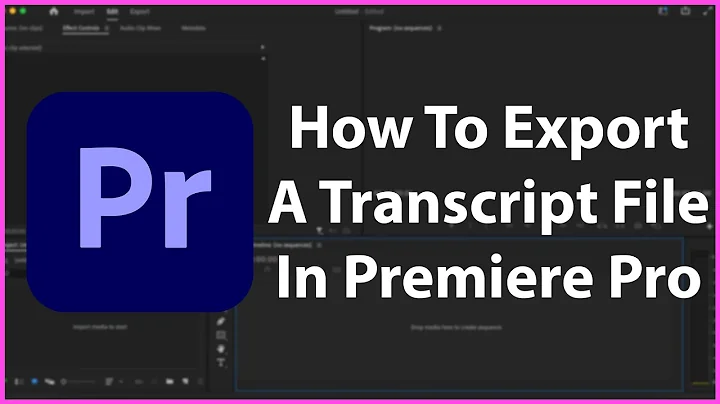How To Export A Transcript File In Premiere Pro - Tutorial
