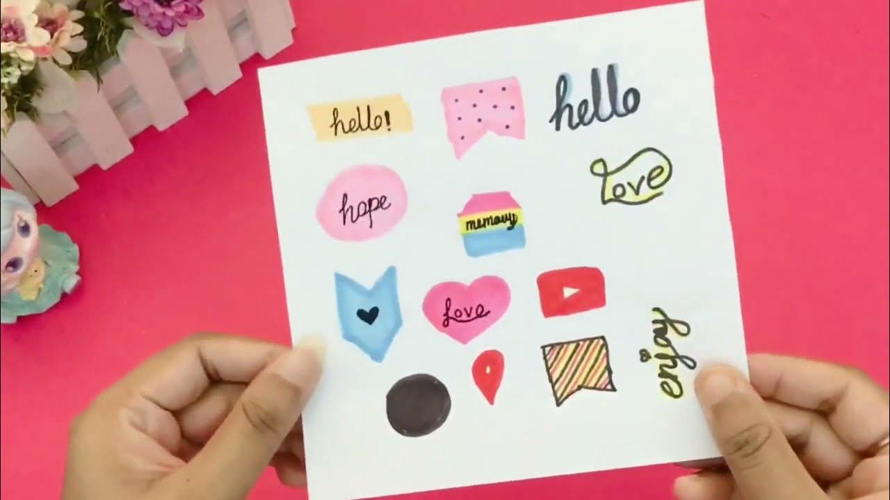 Cute Doodle Love Paper Tape Diy Hand Account Sticker Journal - Temu