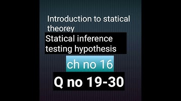 Q no 19-30 ch no 16 testing hypothesis bsc and bs hons statistics Mathcity