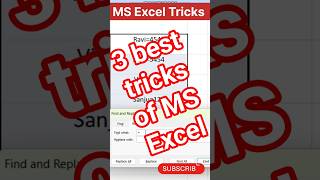 3 best tricks of MS Excel #exceltips #excelforbeginners #excel #excelshorts #exceltricks #shorts