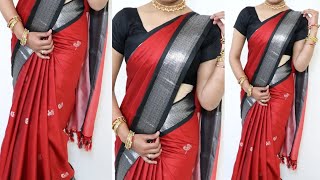 Premium Quality Red Saree Black Blouse Wear Fashion 5Star Fashion Saree Lovers 