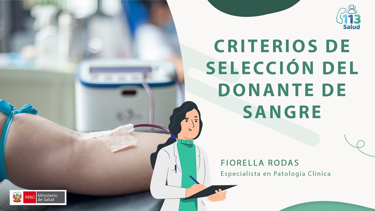 CRITERIOS DE SELECCIÓN DEL DONANTE DE SANGRE - YouTube