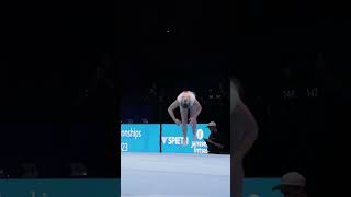 Ruby Evans United Kingdom Floor FX Podium Training 2023 World Championship Antwerp Slow Motion Part6
