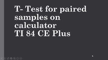 TI84: T Test for paired samples