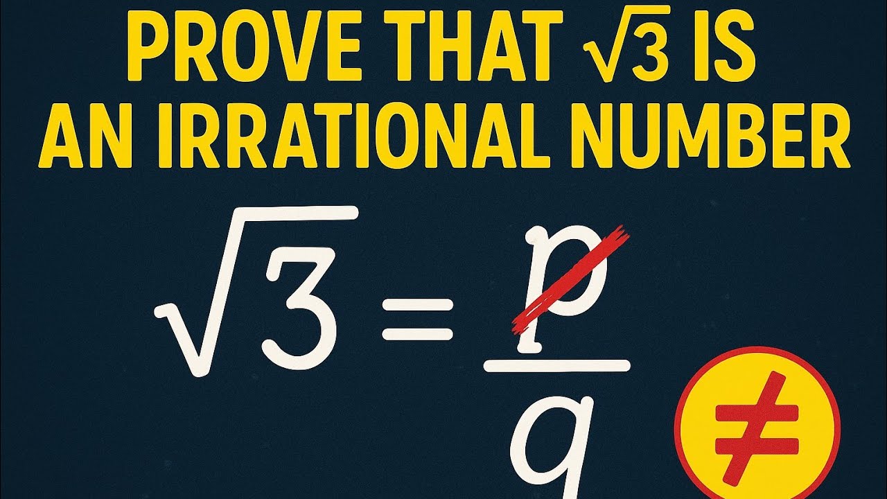Prove that √3 (root 3)is an irrational number by method of ...