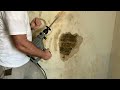 France renovation work  revealing the stone wall in the kitchen