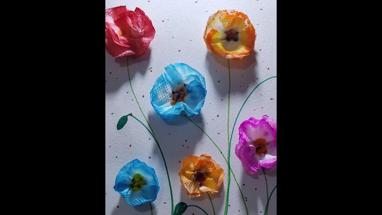 Making Tissue Paper Flowers with Colors/DIY StepbyStep Tutorial