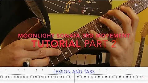 Moonlight Sonata ( 3rd movement ) - TUTORIAL w TAB  - guitar lesson Part 2