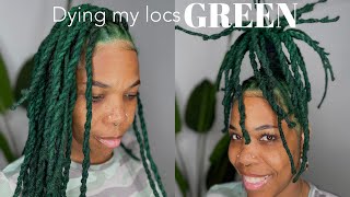 Bleaching and Dying my Locs | Green Goddess