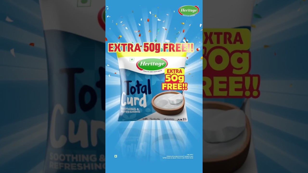 Heritage Total Curd EXTRA 50gm FREE | రోజంతా ఆనందమే (5sec) | 