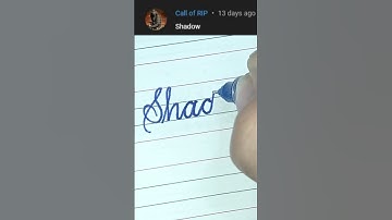 Shadow - Beautiful name in Cursive writing | Cursive writing for beginners | #shorts