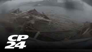 Tornado shown touching down in Uxbridge in new video footage from parked Tesla