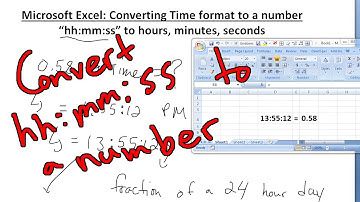 Convert Time to numbers, seconds, hours and minutes in Microsoft Excel 2007