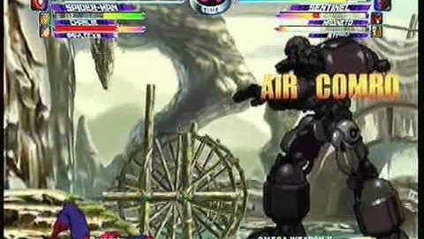 MvC2 Online (360): Brett (Cha/Spid/Psy) vs Omega Weapon X (MSS) 11 .:5.12.10:.