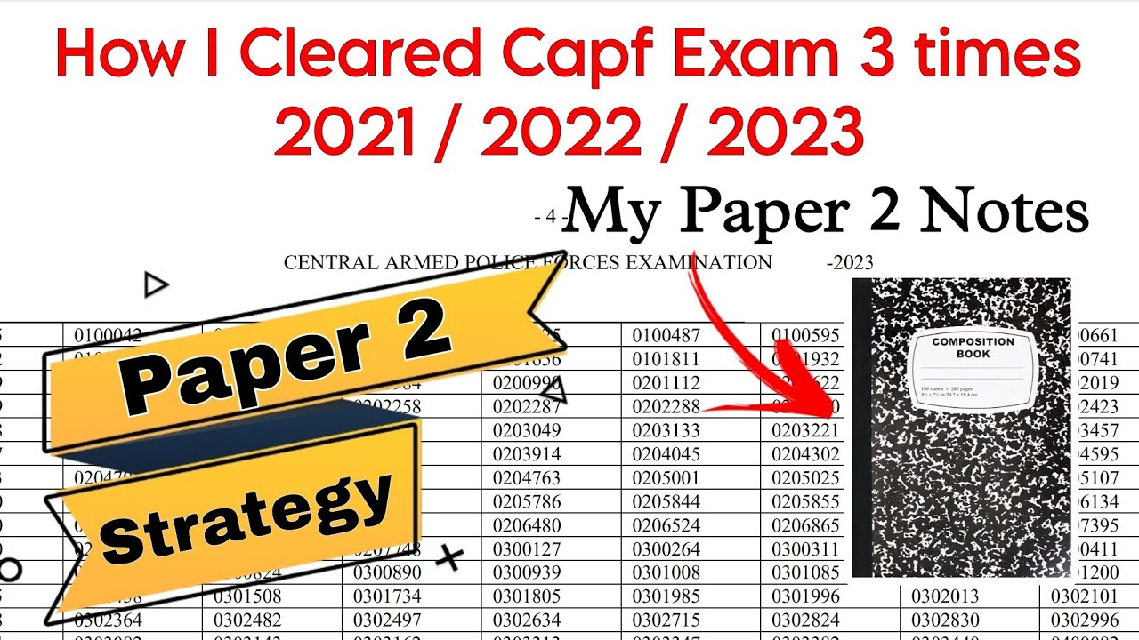 How I Cleared Capf AC Exam 3 times | Paper 2 Strategy | My Paper 2 ...