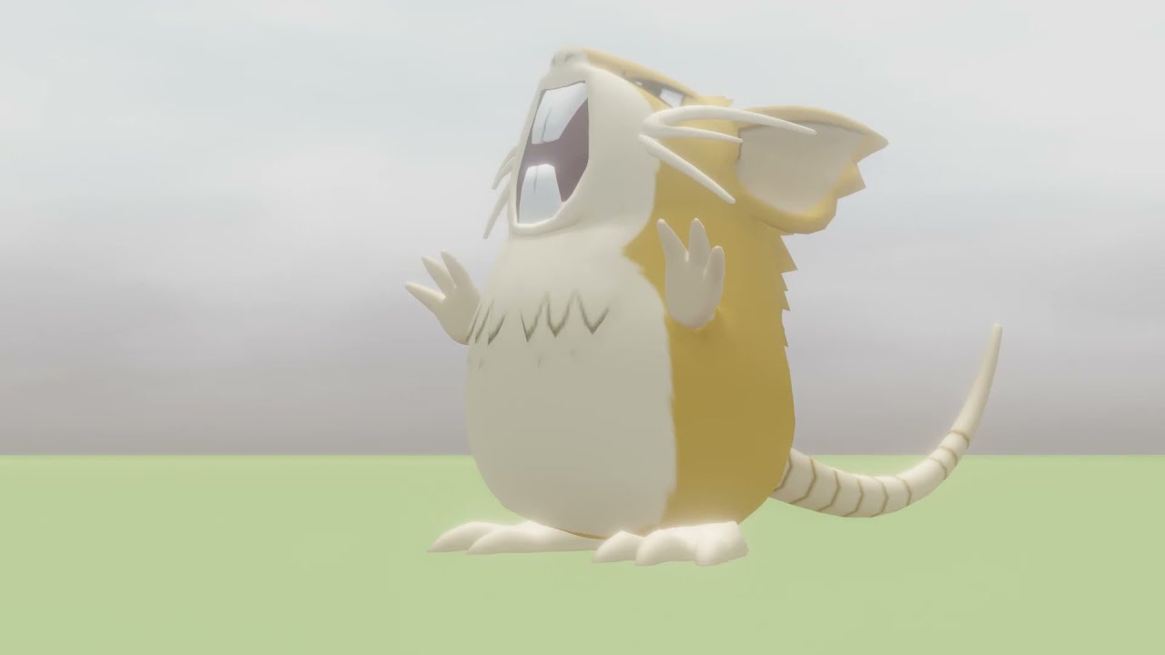 Rattata Evolves Into Raticate (Male) [Blender Animation]