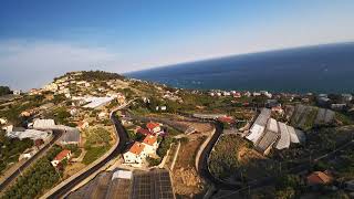 SANREMO HILLS, Italy 🇮🇹 | Stunning 4K Drone Flight Over Vineyards & Greenhouses | Golden Hour