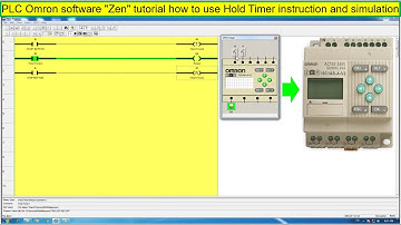 PLC Omron software "Zen" tutorial how to use Hold Timer instruction and simulation program