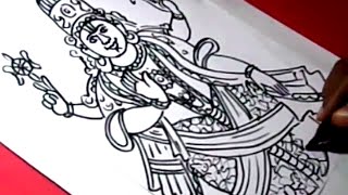 How to Draw LORD Vishnu KURMA AVATARA DRAWING