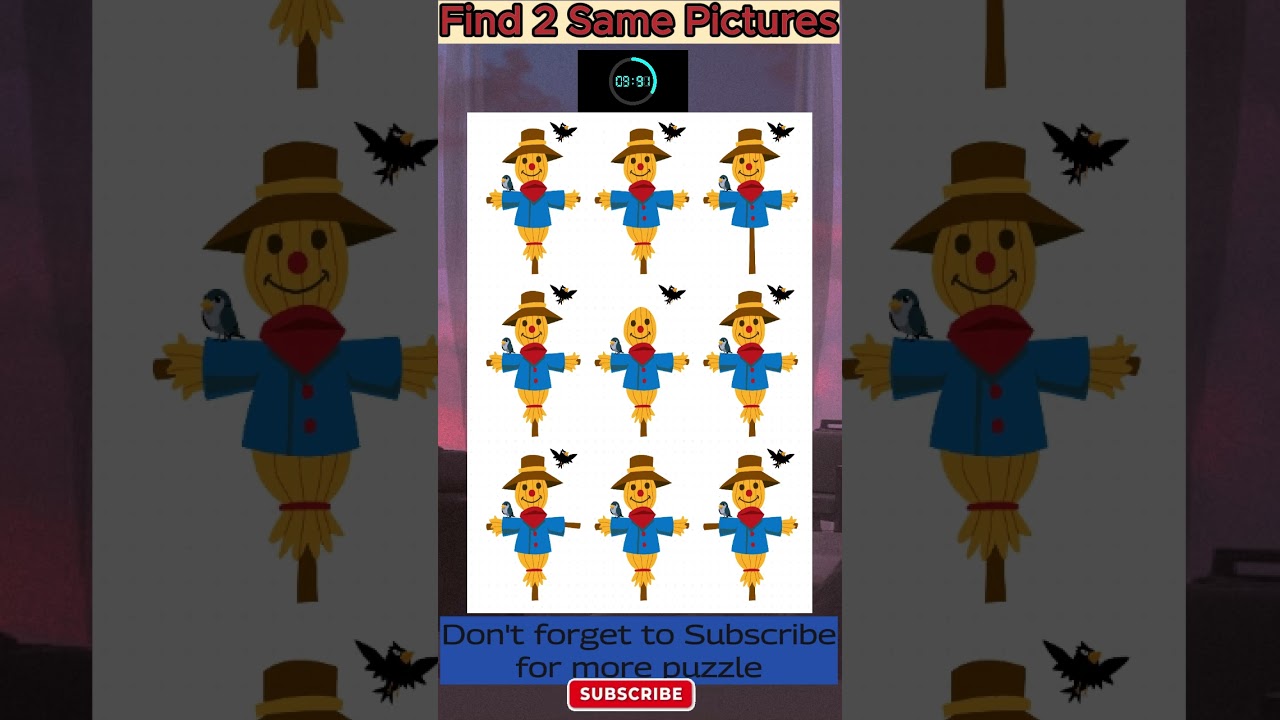 Can You Spot the Two Same Pictures?  Brain Challenge 