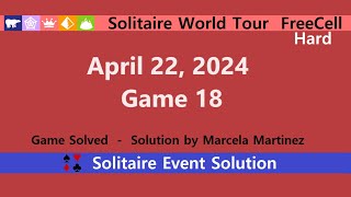 Solitaire World Tour Game #18 | April 22, 2024 Event | FreeCell Hard screenshot 4
