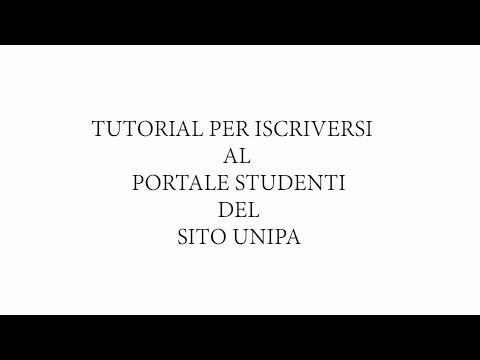 Tutorial per iscriversi al portale studenti UNIPA