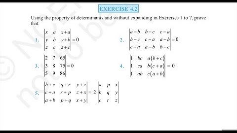 EXERCISE 4.2 NCERT SOLUTIONS ( PART 1) OF DETERMINANTS CHAPTER 4 CLASS 12TH
